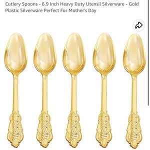 Plastic Gold Spoons 240 count